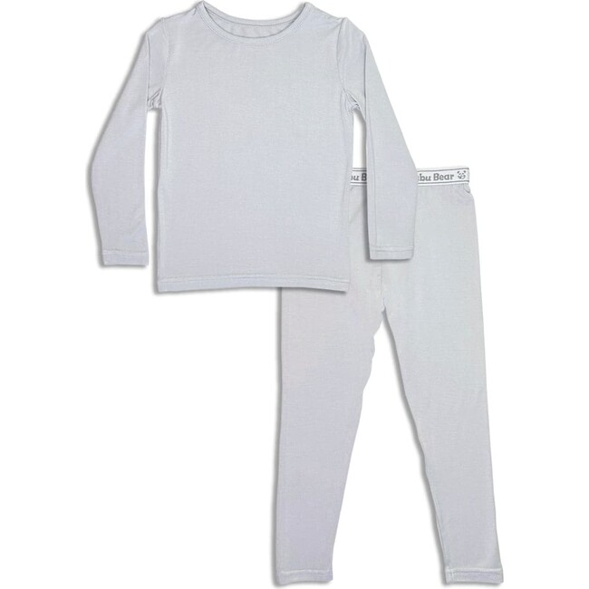 Cloud Grey Bamboo Kids Pajamas, Grey