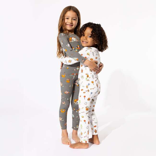 Halloween Treats Bamboo Kids Pajamas, White - Pajamas - 6