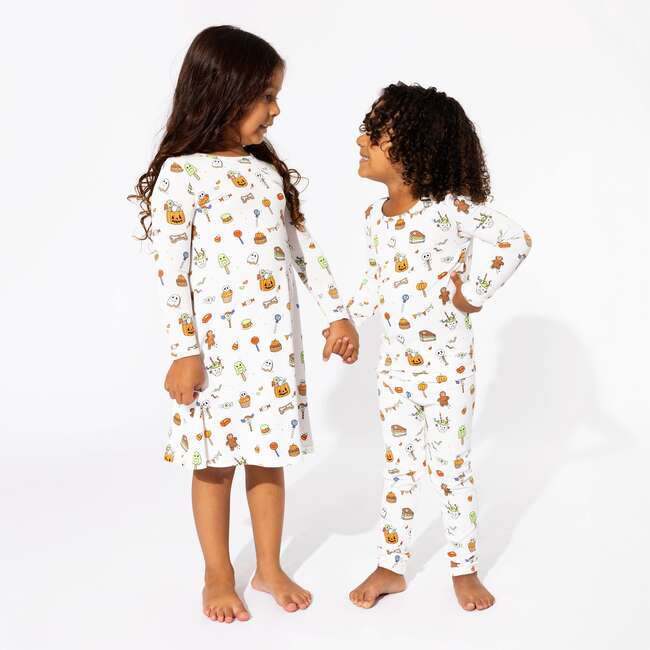 Halloween Treats Bamboo Kids Pajamas, White - Pajamas - 7