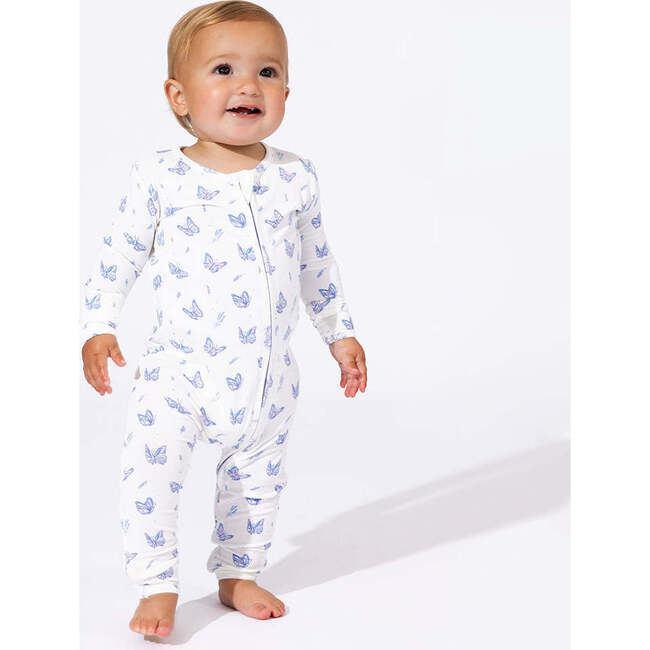 Butterfly Bamboo Convertible Footie, White - Footie Pajamas - 2