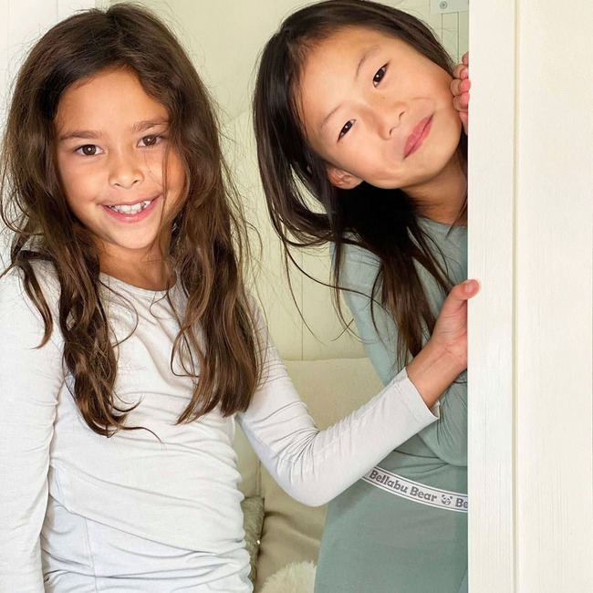Cloud Grey Bamboo Kids Pajamas, Grey - Pajamas - 5