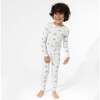 Grey Rainbows Bamboo Kids Pajamas, White - Pajamas - 4