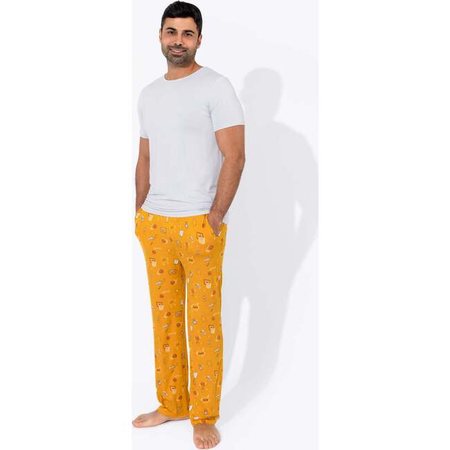 Basketball Bamboo Men's Pajama Set, Orange - Pajamas - 2