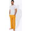Basketball Bamboo Men's Pajama Set, Orange - Pajamas - 2
