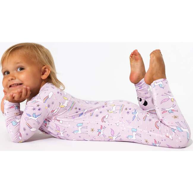Enchanted Unicorn Bamboo Convertible Footie, Purple - Footie Pajamas - 7