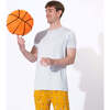 Basketball Bamboo Men's Pajama Set, Orange - Pajamas - 5
