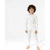Grey Rainbows Bamboo Kids Pajamas, White - Pajamas - 6