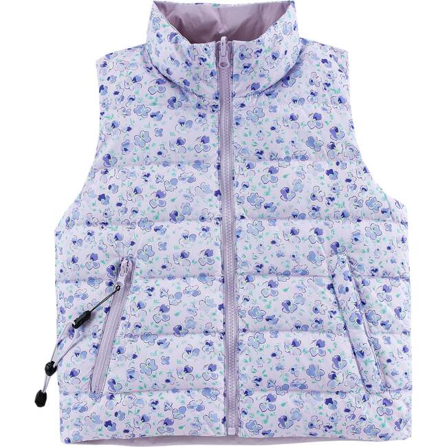 Casey Reversible Down Vest, Purple Wisteria