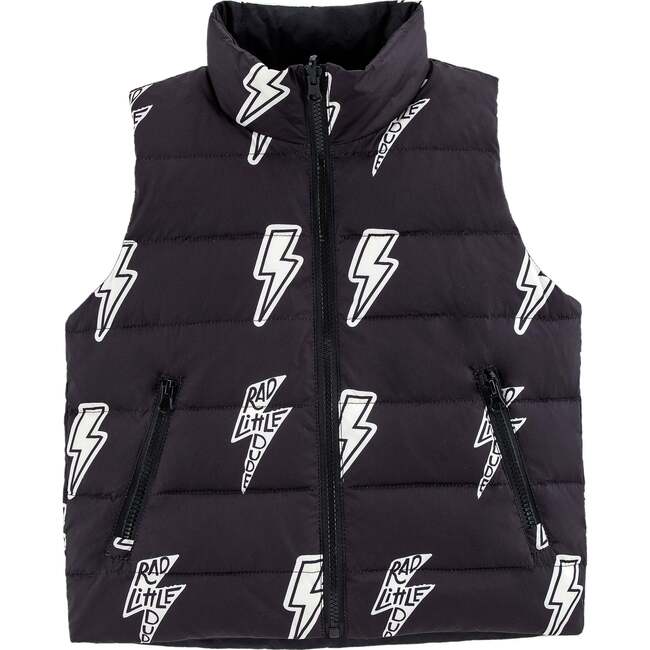 Casey Reversible Down Vest, Lightning Storm