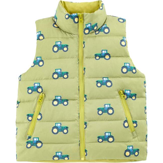 Casey Reversible Down Vest, Green Machine