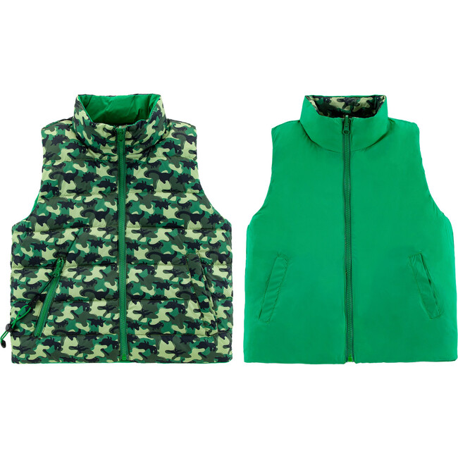 Casey Reversible Down Vest, Dino Camo - Vests - 2
