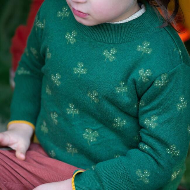 Secret Clover Knitted Jumper, Green - Sweatshirts - 3