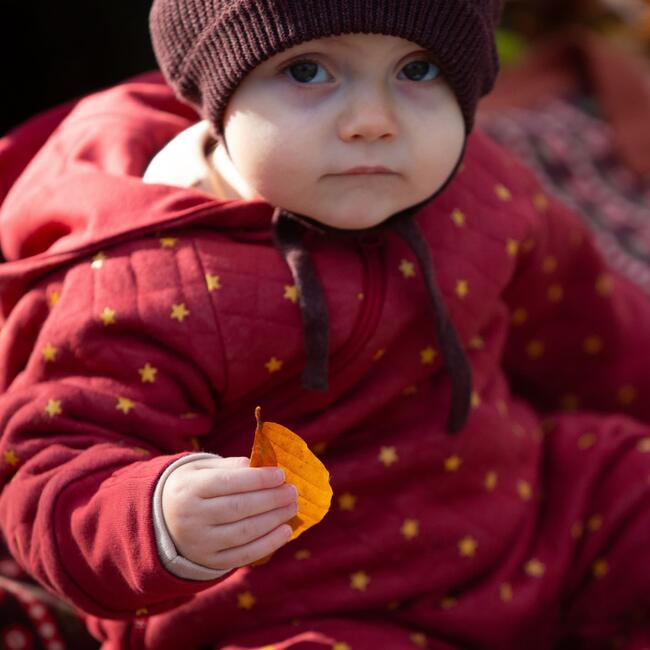 Red Stars Hooded Snug Suit, Red - Bunting - 3