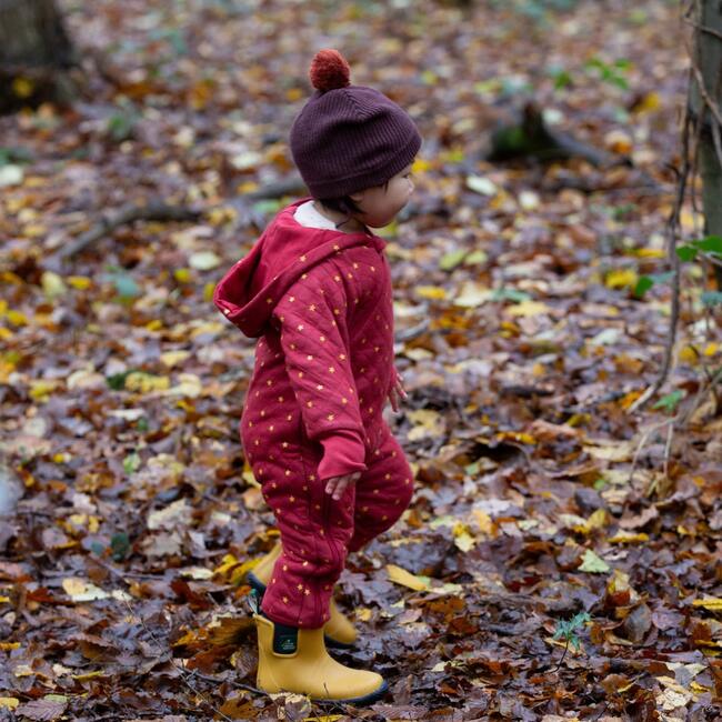 Red Stars Hooded Snug Suit, Red - Bunting - 4