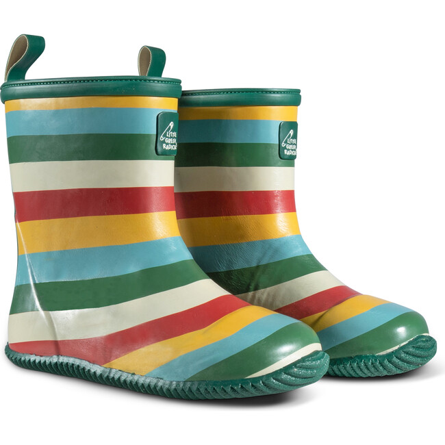 Rainbow Natural Rubber Waterproof Rain Boots, MULTI