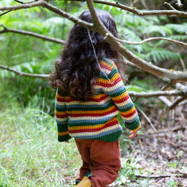 Rainbow Waffle Snuggly Knitted Jumper, MULTI - Sweatshirts - 4