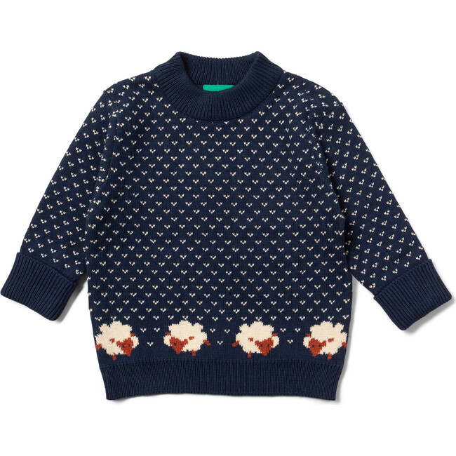 Navy Sheep Snuggly Knitted Jumper, Navy