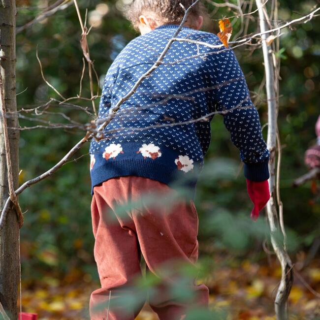 Navy Sheep Snuggly Knitted Jumper, Navy - Sweatshirts - 3