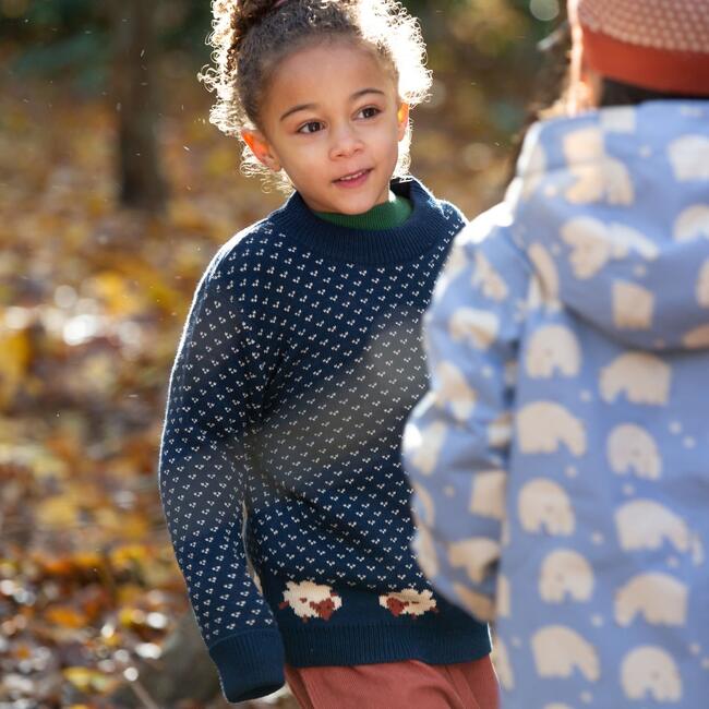 Navy Sheep Snuggly Knitted Jumper, Navy - Sweatshirts - 4