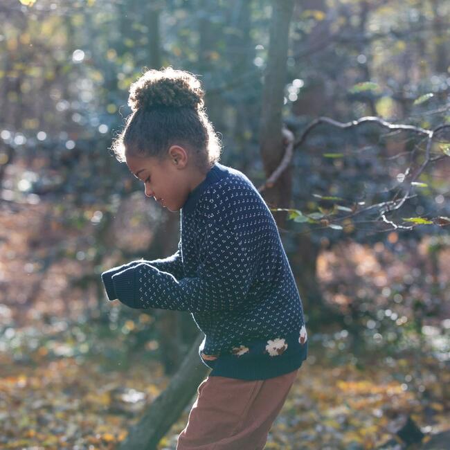 Navy Sheep Snuggly Knitted Jumper, Navy - Sweatshirts - 5