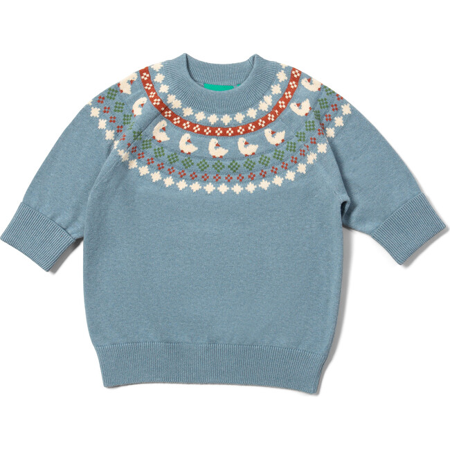 Little Ducks Fairisle Knitted Jumper, Blue