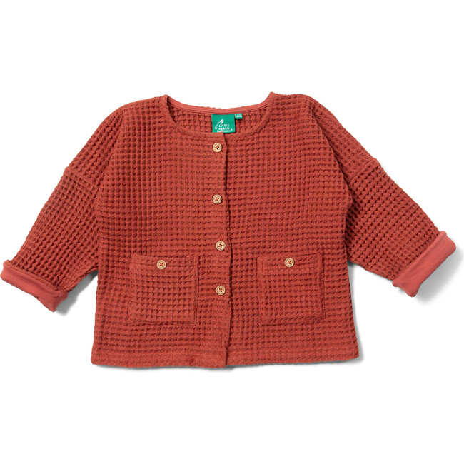 Ginger Chunky Waffle Relaxed Jacket, Orange