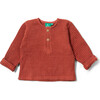 Ginger Chunky Waffle Long Sleeve Top, Orange - T-Shirts - 1 - thumbnail