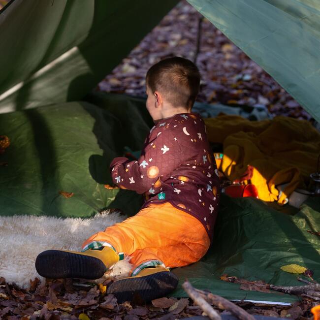 Flying Birds Quilted Jacket, Brown