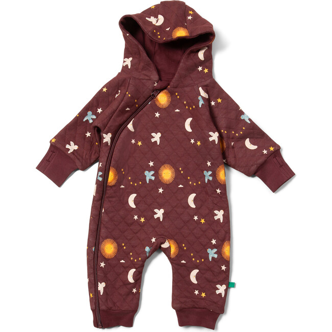 Flying Birds Hooded Snug Suit, Brown