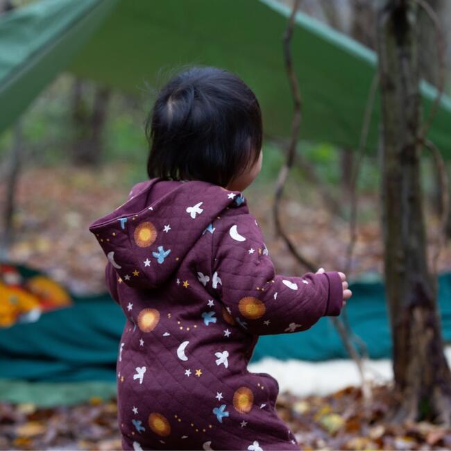 Flying Birds Hooded Snug Suit, Brown - Bunting - 3