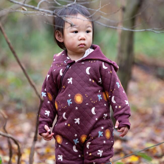 Flying Birds Hooded Snug Suit, Brown - Bunting - 4