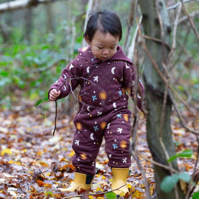 Flying Birds Hooded Snug Suit, Brown - Bunting - 5