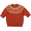 Autumn Leaves Fairisle Knitted Jumper, Orange - Sweatshirts - 1 - thumbnail