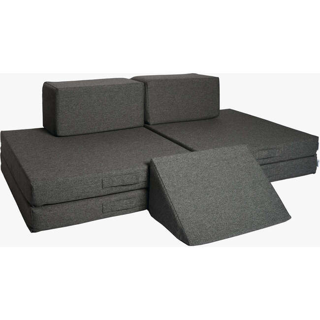 The Figgy Play Couch, Charcoal 7-piece + Waterproof Liners