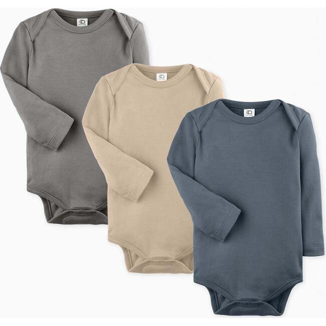 3-Pack Classic Long Sleeve Bodysuit Bundle Thyme + Heather Grey + White - Onesies - 2