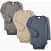 3-Pack Classic Long Sleeve Bodysuit Bundle Thyme + Heather Grey + White - Onesies - 2