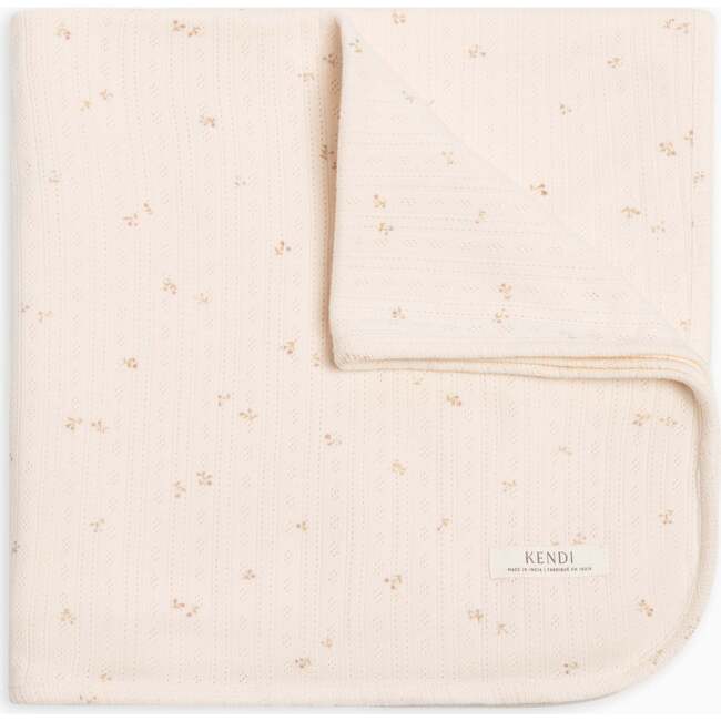 Brushed Back Pointelle Swaddle Blanket Loren Floral