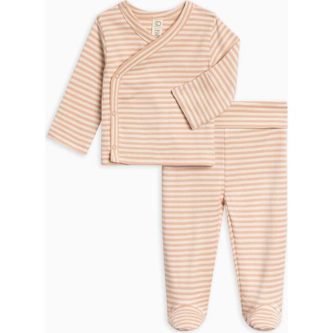 Riley 2 Piece Kimono Wrap Top and Pant Set Ballet Stripe