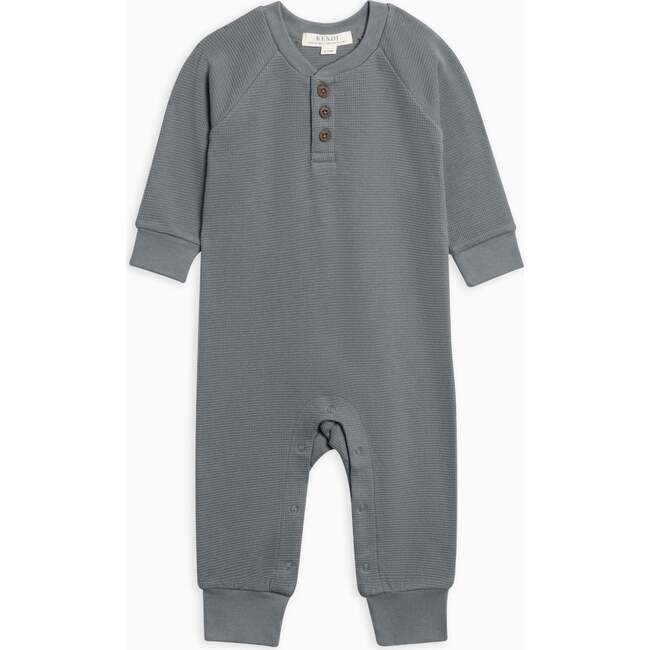 Crosby Waffle Knit Henley Romper Agave