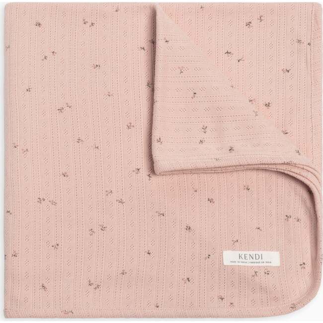 Brushed Back Pointelle Swaddle Blanket Haran Floral