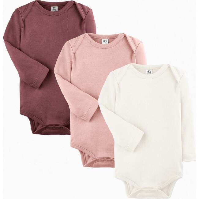 3-Pack Classic Long Sleeve Bodysuit Bundle Berry + Ballet + Ivory