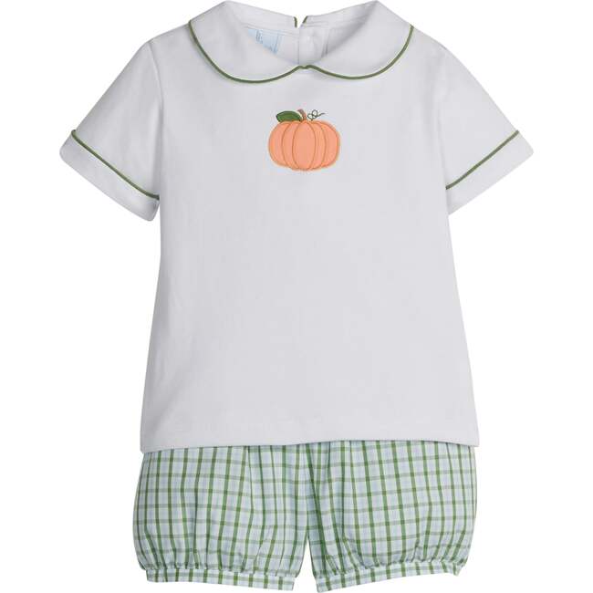 Applique Peter Pan Banded Short Set, Pumpkin