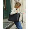 Vegan Leather Work Tote Bag with Removable Insulated Pouch, Black - Bags - 5
