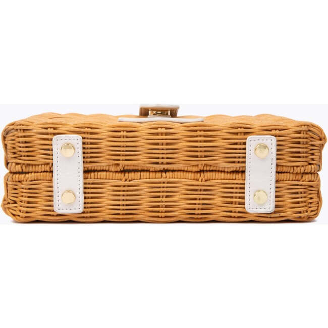 Insulated Small Wicker Snack Clutch, Dark White - Lunchbags - 4
