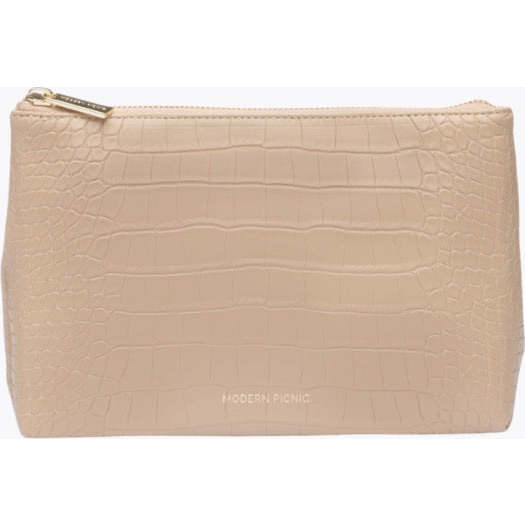 Insulated Small Snack Pouch, Cream Croc