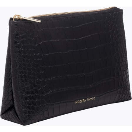 Insulated Small Snack Pouch, Black Croc - Lunchbags - 2
