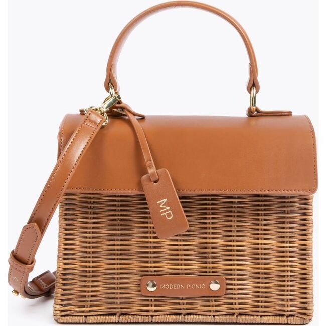 Mini Insulated Hand-Woven Wicker Lunchbox, Brown