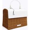 Large, Insulated, Hand-Woven Wicker Lunchbox, Dark White - Lunchbags - 2