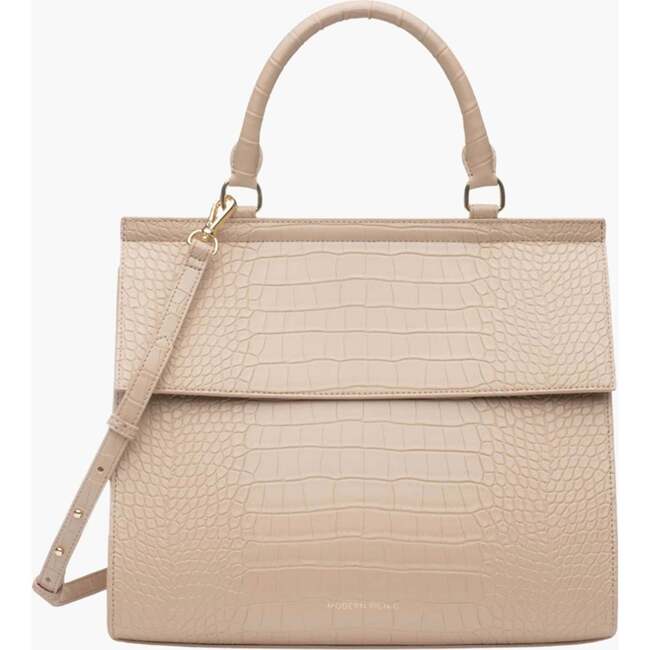 Large, Insulated, Chic Lunchbox, Cream Croc