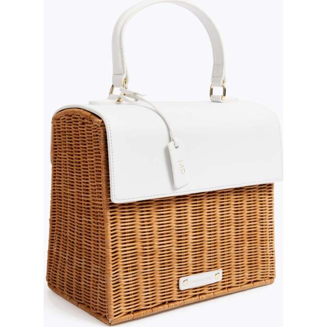 Medium Insulated Hand-Woven Wicker Lunchbox, Dark White - Lunchbags - 2